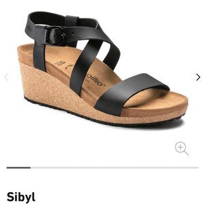 Birkenstock Papillio Sybil black leather sandal